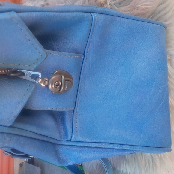 VTG SAMSONITE Blue Travel Tote Bag Carry On Luggage Overnight + zip pocket - Picture 4 of 10